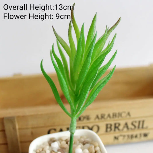 Green Flocking Artificial Succulents Plants Home Garden Decoration Flower Arrangement Bathroom Accessories Planta Artificial
