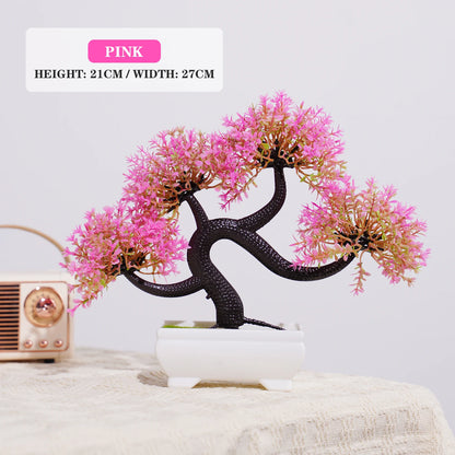 Artificial Plants Bonsai Small Tree Simulation Pot Plants Fake Flowers Table Potted Ornaments for Hotel Garden Home Decor Planta