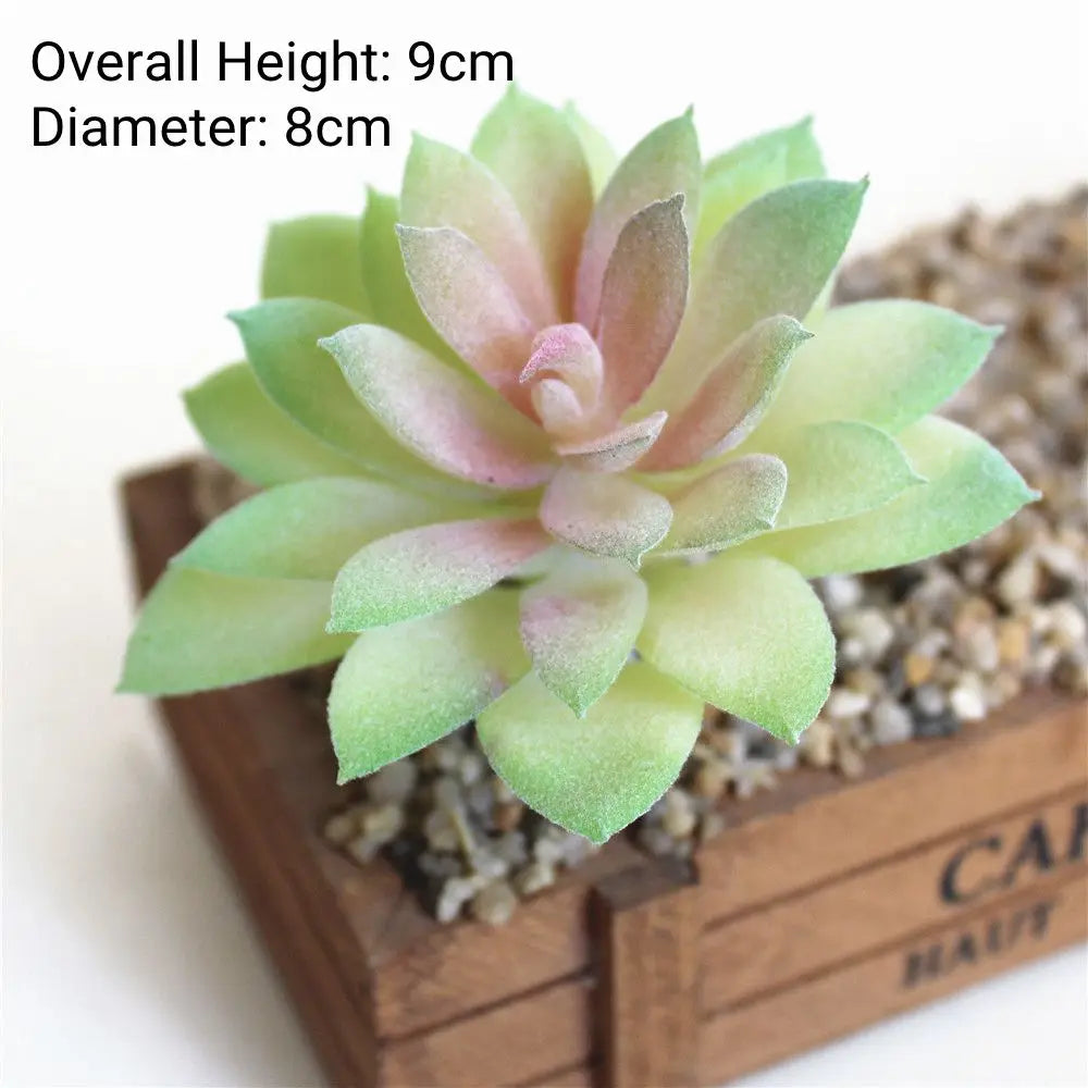 Green Flocking Artificial Succulents Plants Home Garden Decoration Flower Arrangement Bathroom Accessories Planta Artificial