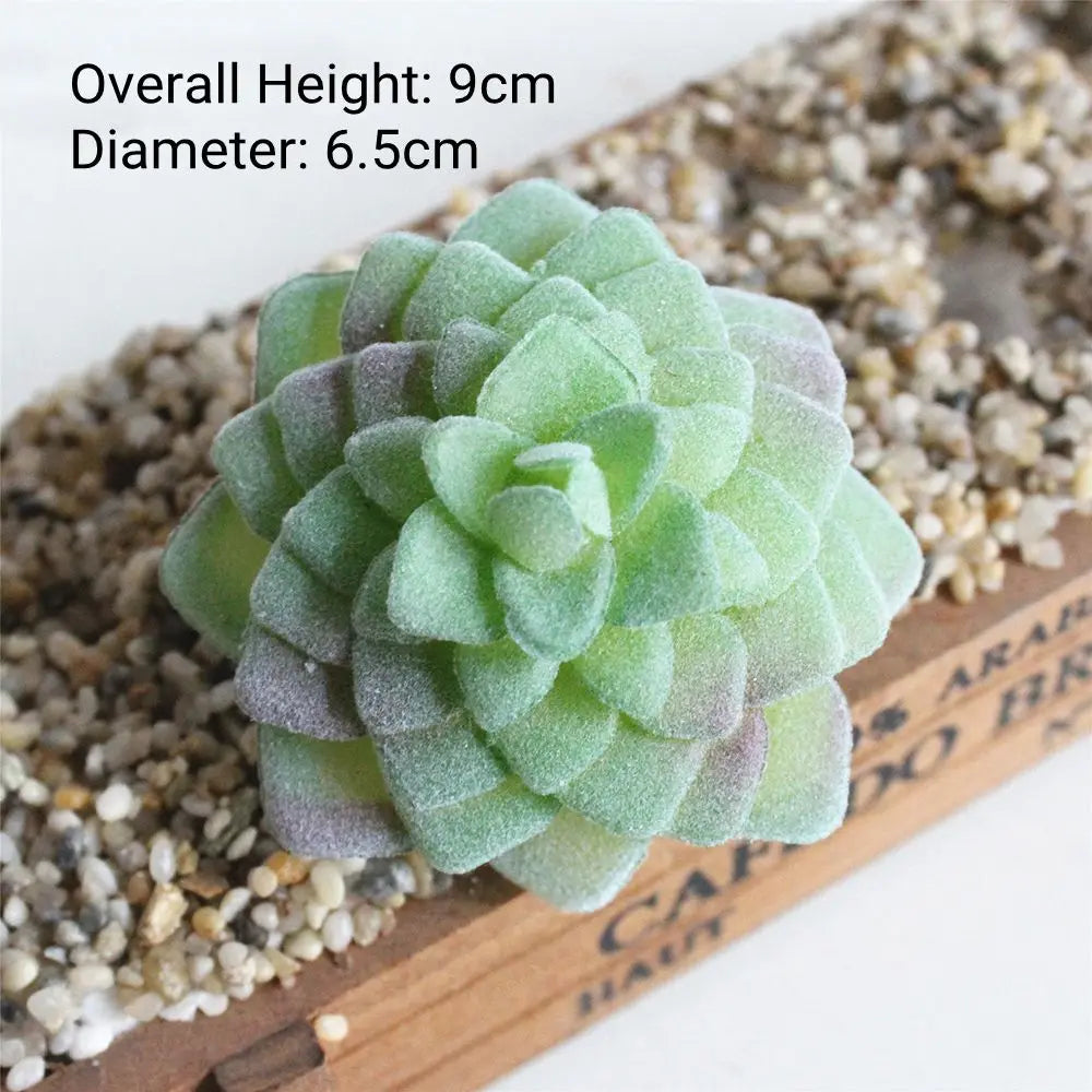 Green Flocking Artificial Succulents Plants Home Garden Decoration Flower Arrangement Bathroom Accessories Planta Artificial