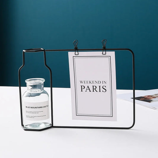 Creative Vase Home Decor Nordic Style Art Retro Vase Metal Plant Holder Deoration Iron Line Flower Ornament for Home Room Garden