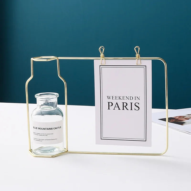 Creative Vase Home Decor Nordic Style Art Retro Vase Metal Plant Holder Deoration Iron Line Flower Ornament for Home Room Garden