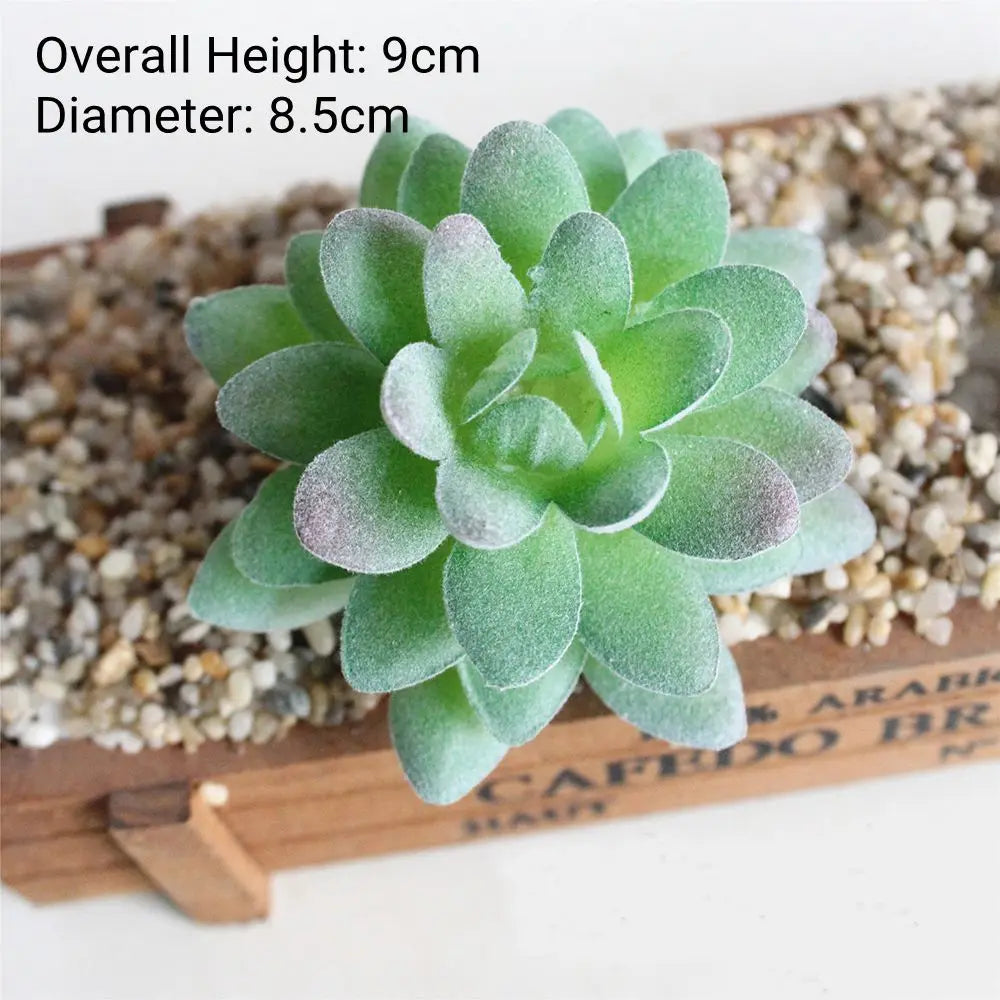 Green Flocking Artificial Succulents Plants Home Garden Decoration Flower Arrangement Bathroom Accessories Planta Artificial