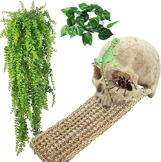 Reptile Habitat Skull Decoration Bearded Dragon Tank Accessories New