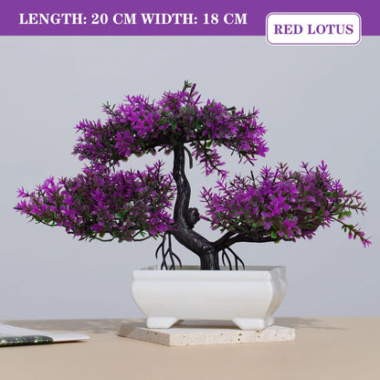 Artificial Plants Bonsai Small Tree Simulation Pot Plants Fake Flowers Table Potted Ornaments for Hotel Garden Home Decor Planta