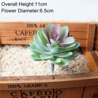 Green Flocking Artificial Succulents Plants Home Garden Decoration Flower Arrangement Bathroom Accessories Planta Artificial