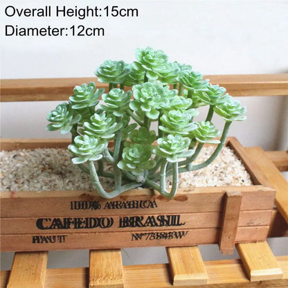 Green Flocking Artificial Succulents Plants Home Garden Decoration Flower Arrangement Bathroom Accessories Planta Artificial