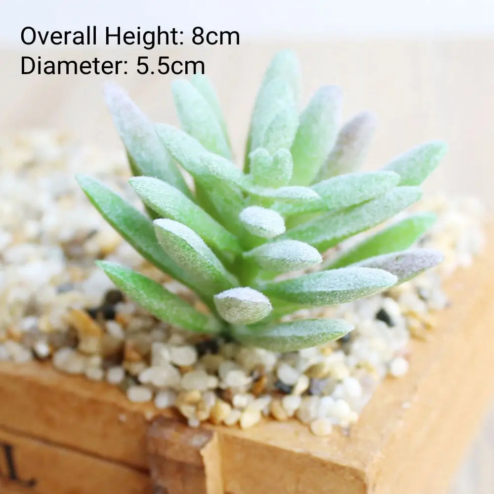 Green Flocking Artificial Succulents Plants Home Garden Decoration Flower Arrangement Bathroom Accessories Planta Artificial