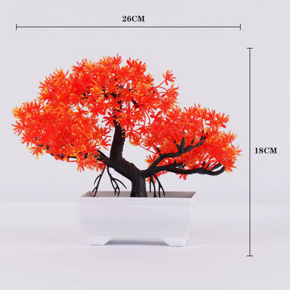 Artificial Plants Bonsai Small Tree Simulation Pot Plants Fake Flowers Table Potted Ornaments for Hotel Garden Home Decor Planta