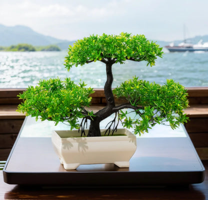 Artificial Plants Bonsai Small Tree Simulation Pot Plants Fake Flowers Table Potted Ornaments for Hotel Garden Home Decor Planta