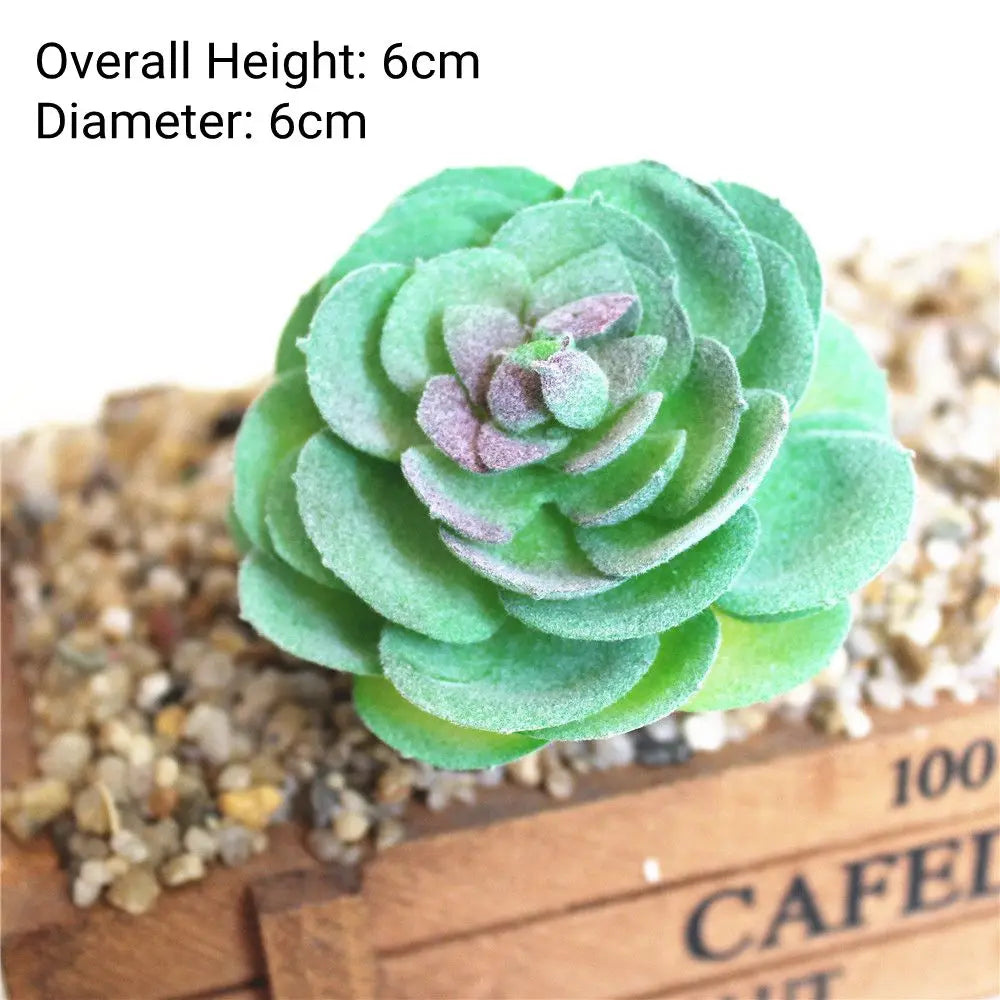 Green Flocking Artificial Succulents Plants Home Garden Decoration Flower Arrangement Bathroom Accessories Planta Artificial