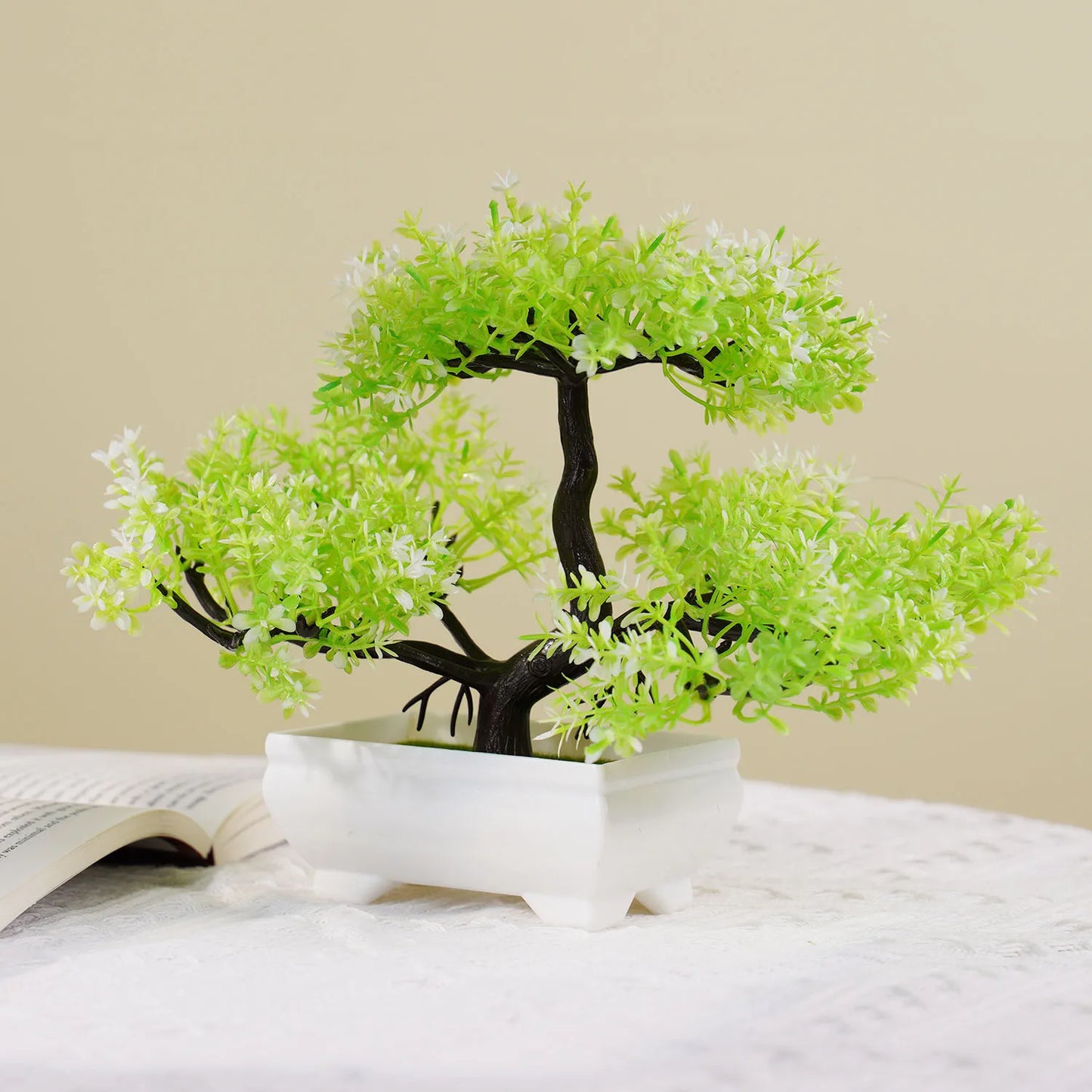 Artificial Plants Bonsai Small Tree Simulation Pot Plants Fake Flowers Table Potted Ornaments for Hotel Garden Home Decor Planta