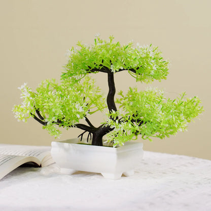 Artificial Plants Bonsai Small Tree Simulation Pot Plants Fake Flowers Table Potted Ornaments for Hotel Garden Home Decor Planta